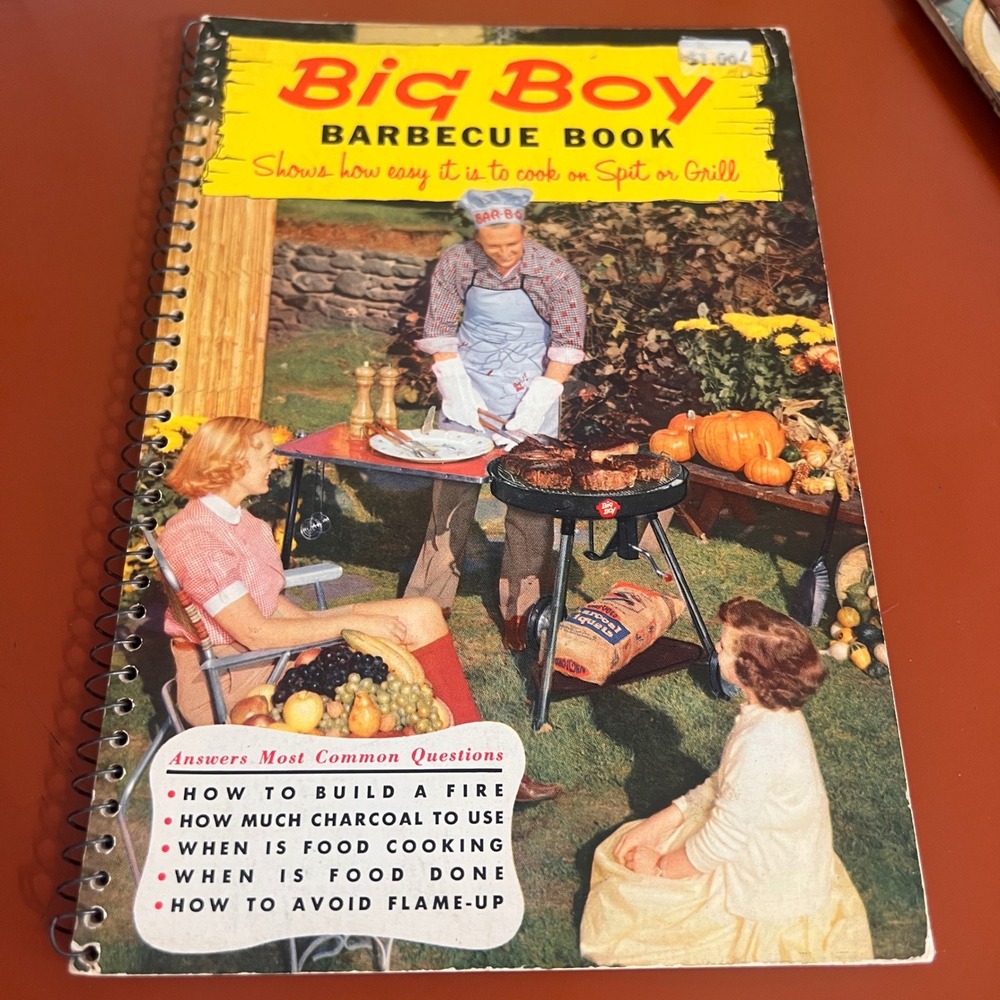 Vintage Big Boy Barbecue Book 1950s Spiral Cookbook Mid Century Grilling Recipes
